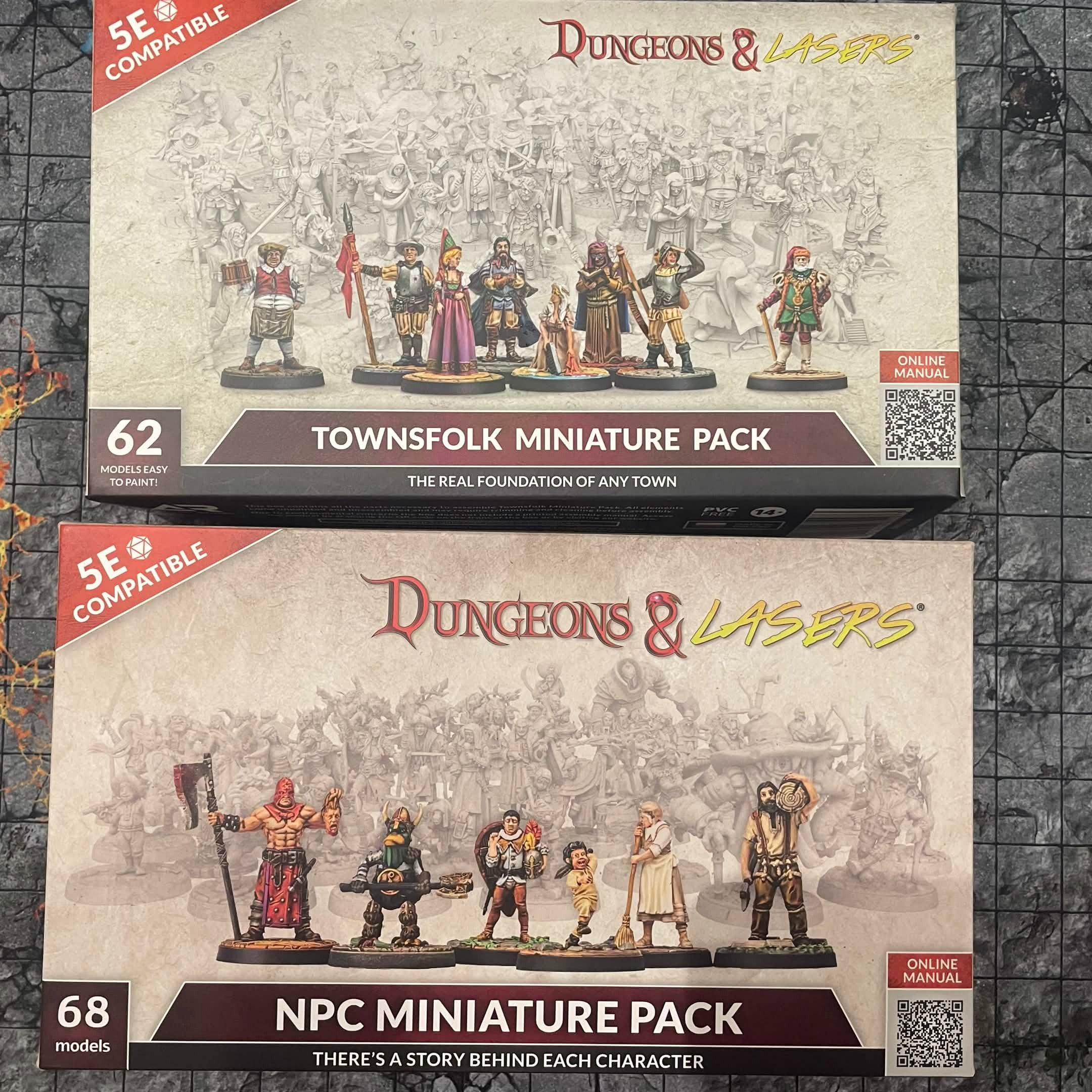 Dungeons & Lasers: Townsfolk vs NPC Miniature Packs